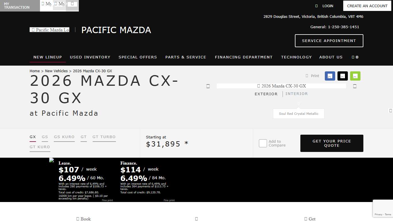 Pacific Mazda The 2026 Mazda CX-30 GX
